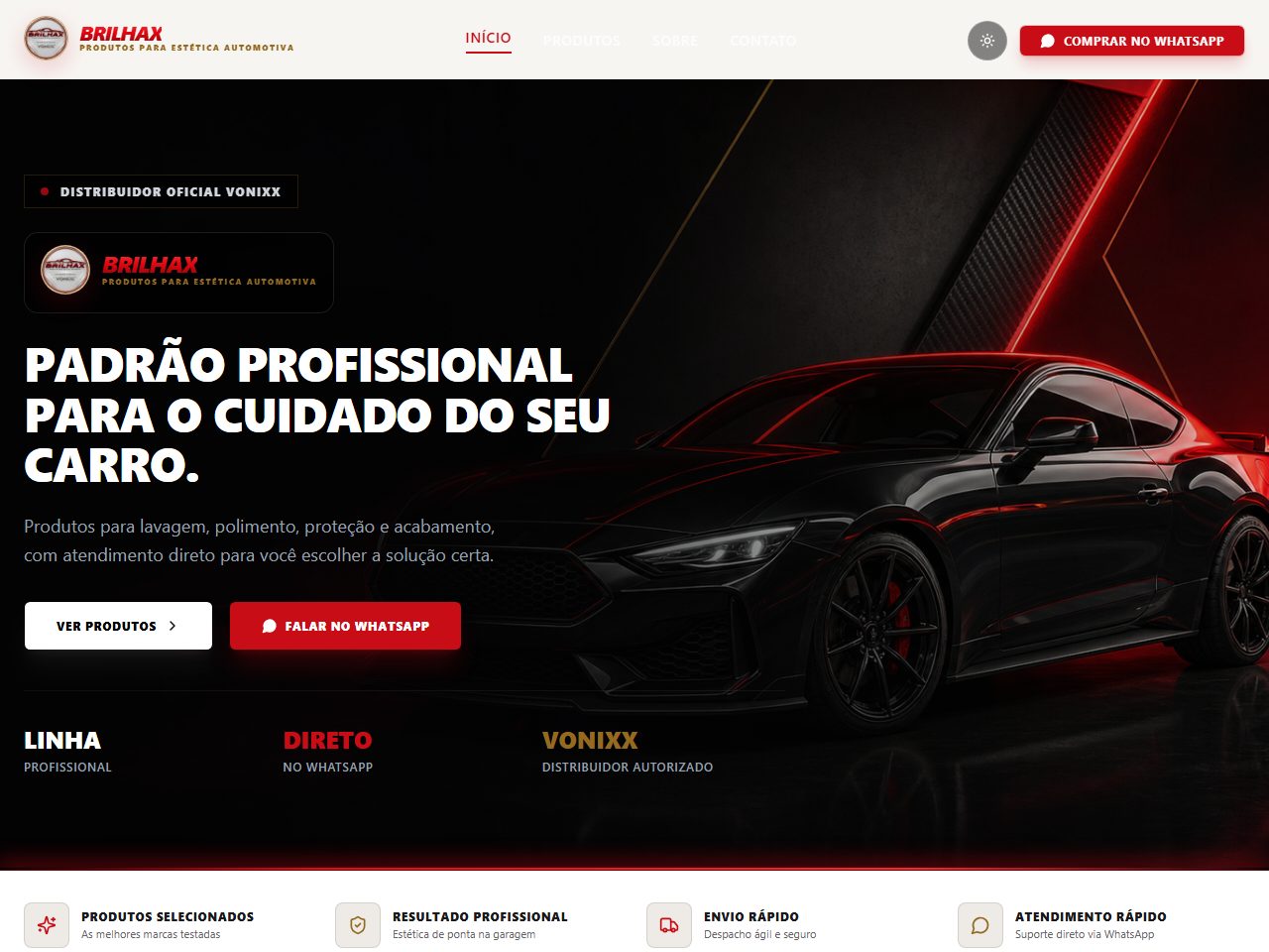 Prévia do site de Brilhax