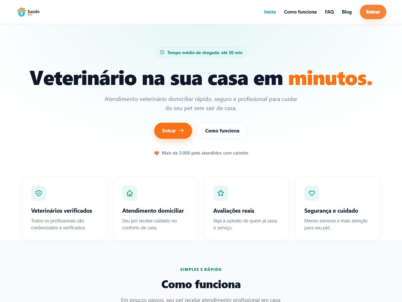 Prévia do site de Saúde Pet